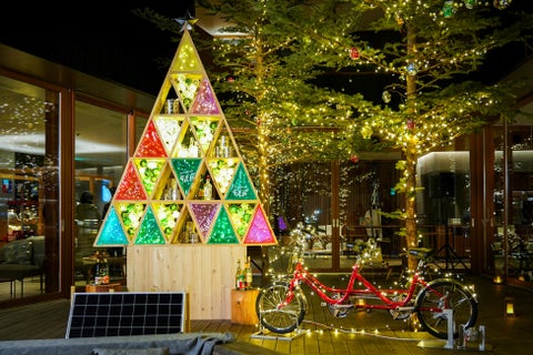 【星野リゾート　BEB5軽井沢】自転車をこげばこぐほど、イルミネーションが光る!「BEB サステナブルクリスマス」点灯式を実施しました｜開催日：2023年12月1日